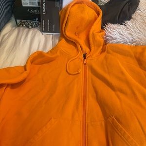 PacSun Orange Zip Hoodie size L Always Be the Energy You Want to Attract